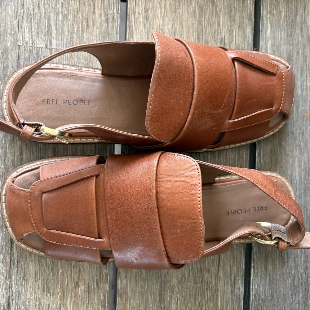 Free People Libby Fisher Leather Flats 8.5 - Picture 6 of 9